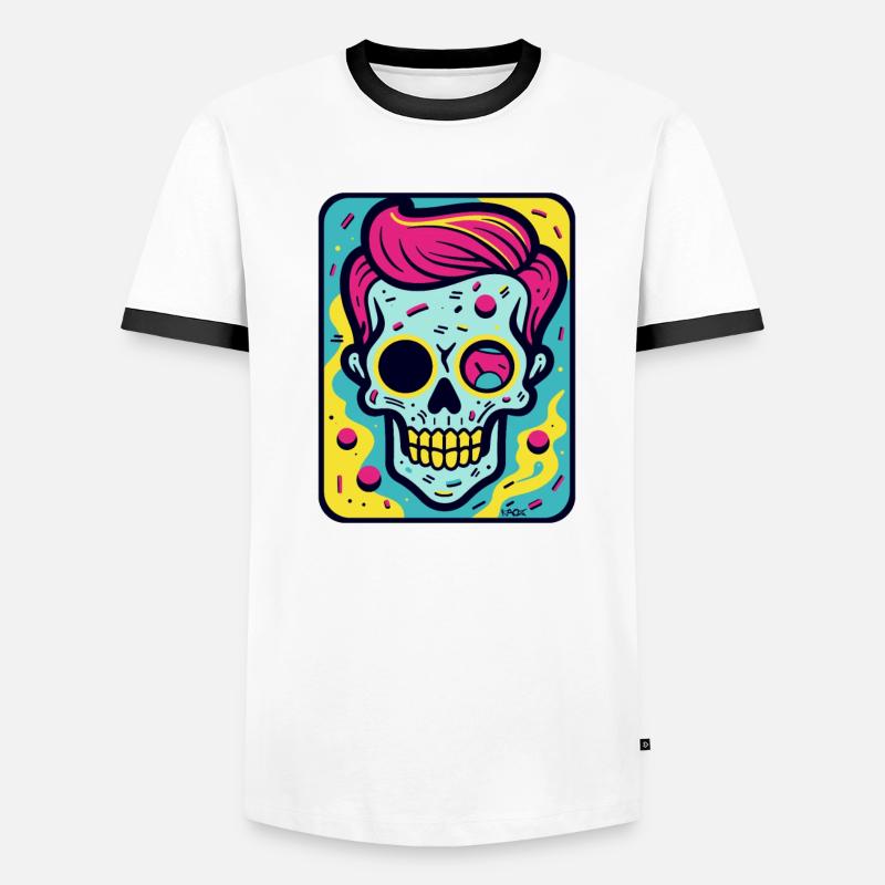 Funny, Cool Pop Art Skull Skull Men's Ringer Shirt
