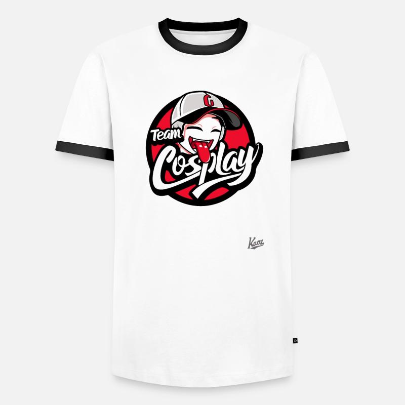 Süßes Mädchen mit Baseballkappe: Team Cosplay Männer Kontrast-T-Shirt