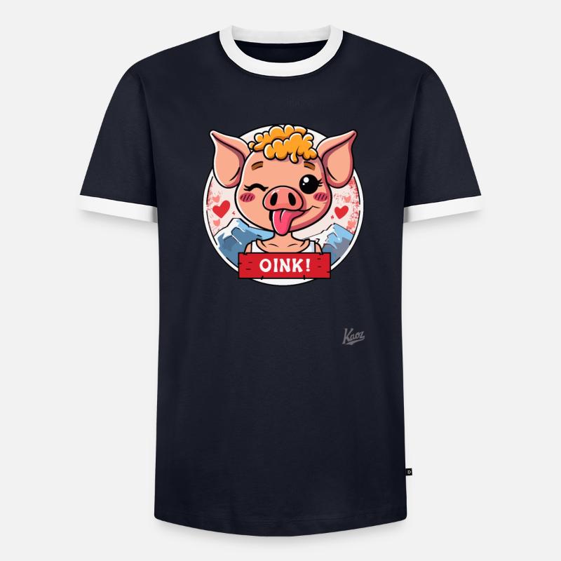 Petit cochon mignon : OINK ! T-shirt contrasté Homme
