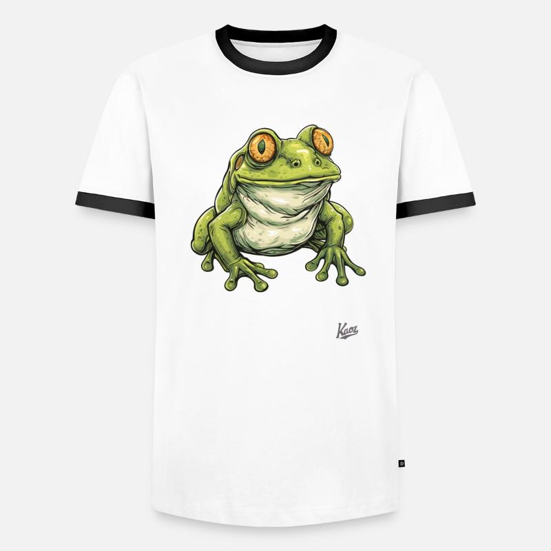 Cute Fat Chubby Frog Men's Ringer Shirt