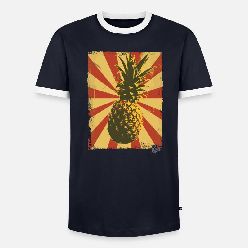 Propaganda style pineapple Men's Ringer Shirt