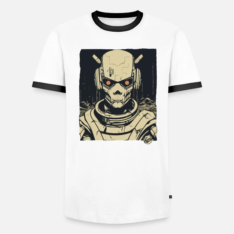 Super Humanoïde Crâne Crâne Android Mecha T-shirt contrasté Homme