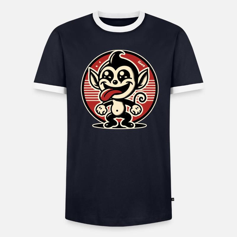 Cheerful little rascal monkey Men's Ringer Shirt