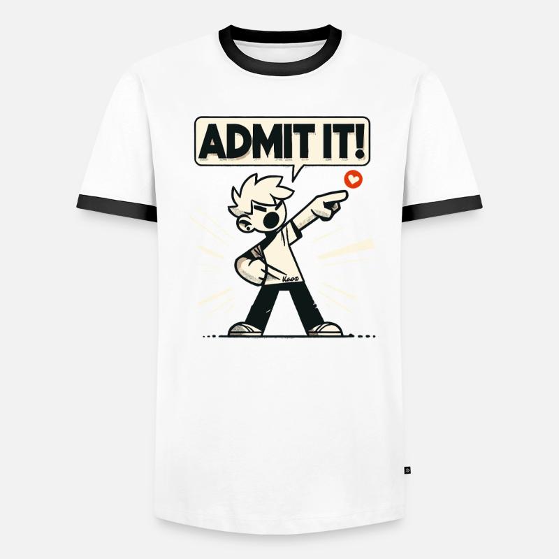 Admets-le! Annonce effrontée du garçon rétro T-shirt contrasté Homme