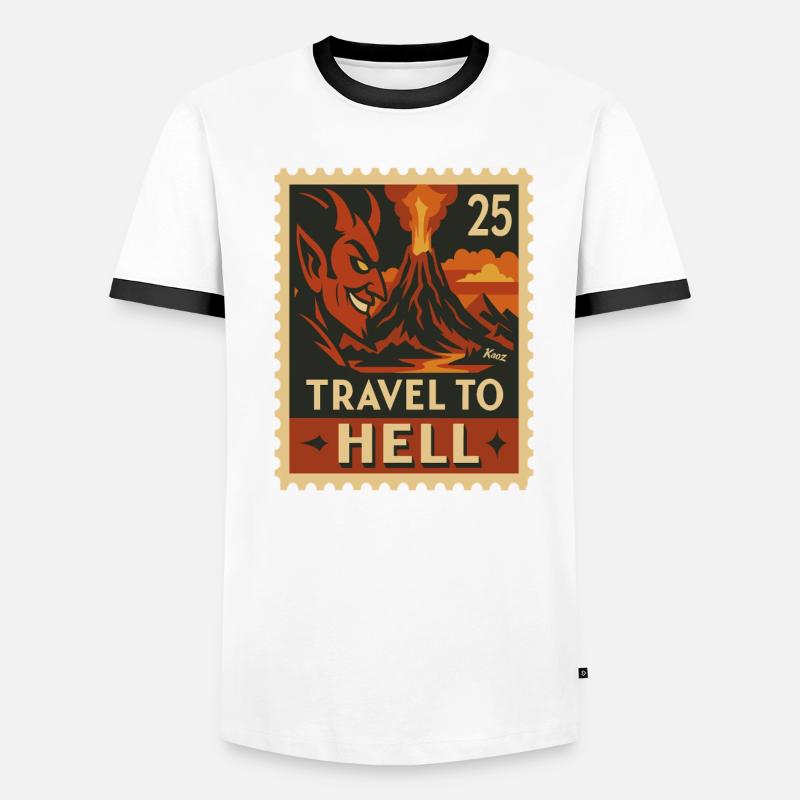 Devilish Journey to Hell as a stamp Men's Ringer Shirt