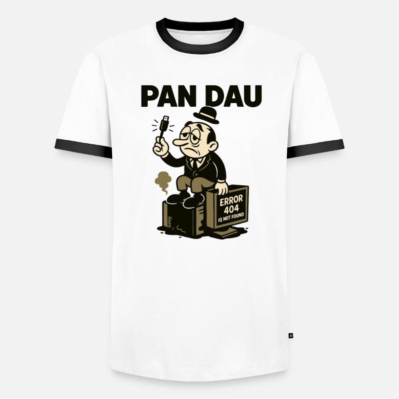 müder DAU mit usb und computer 404 Männer Kontrast-T-Shirt