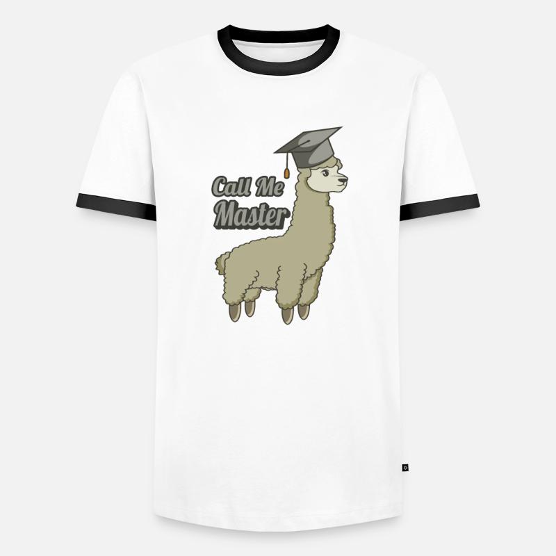 Master Studium Absolvent Uni Alpaka Abschluss Cool Männer Kontrast-T-Shirt