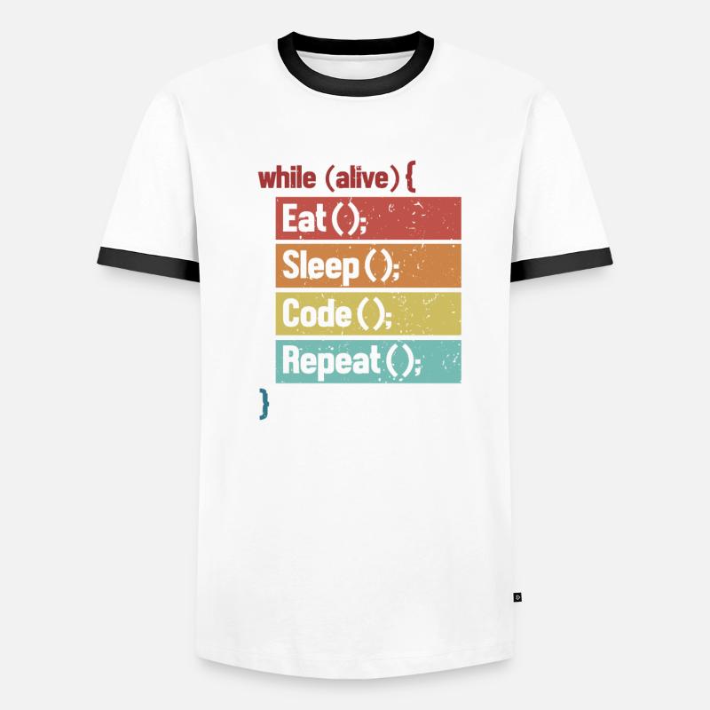 Eat Sleep Code Repeat Softwareingenieur Coder Männer Kontrast-T-Shirt