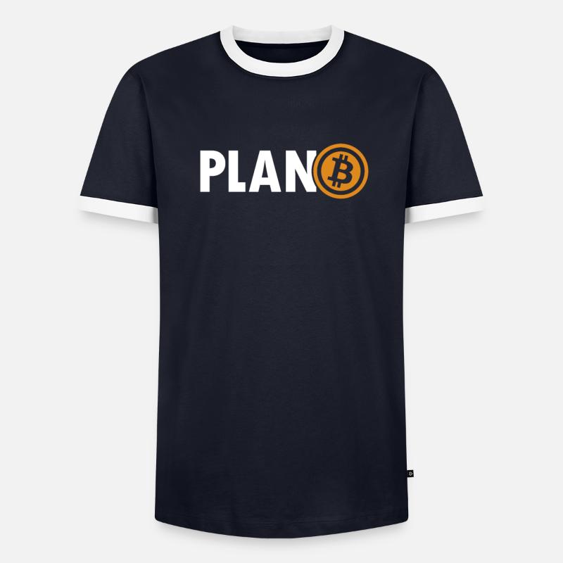 Bitcoin Plan B Blockchain Crypto Cryptocurrency T-shirt contrasté Homme