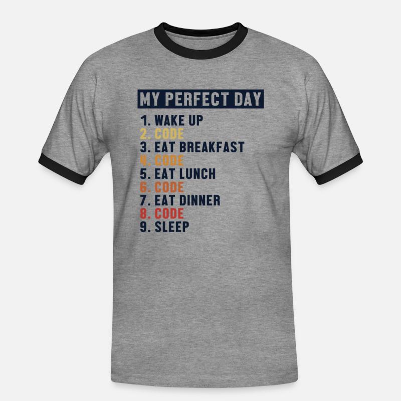 Coding Perfect Day Developer Softwareingenieur - Männer Kontrast-T-Shirt - Grau meliert/Schwarz