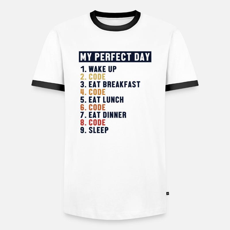 Coding Perfect Day Developer Softwareingenieur Männer Kontrast-T-Shirt