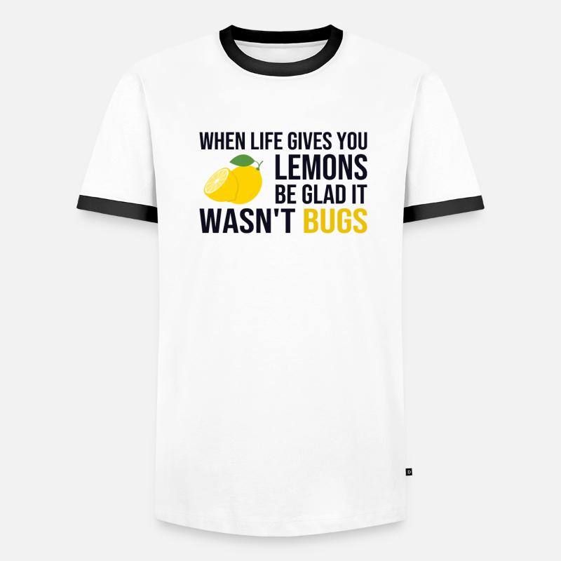 Life Gives You Lemons Not Bugs Developer Coder Männer Kontrast-T-Shirt