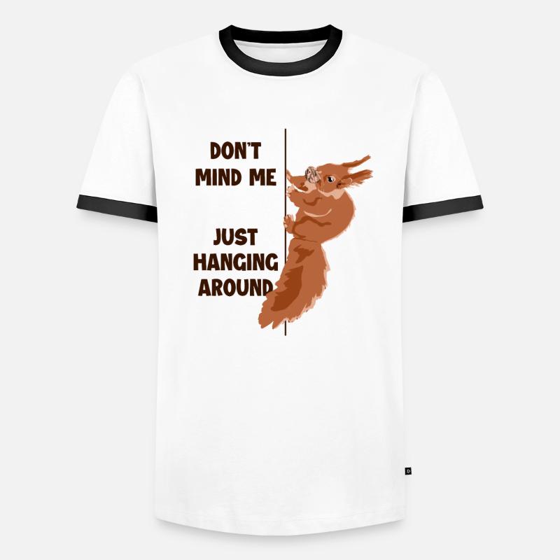 Ne m’en fais pas de traîner autour d’un écureuil T-shirt contrasté Homme