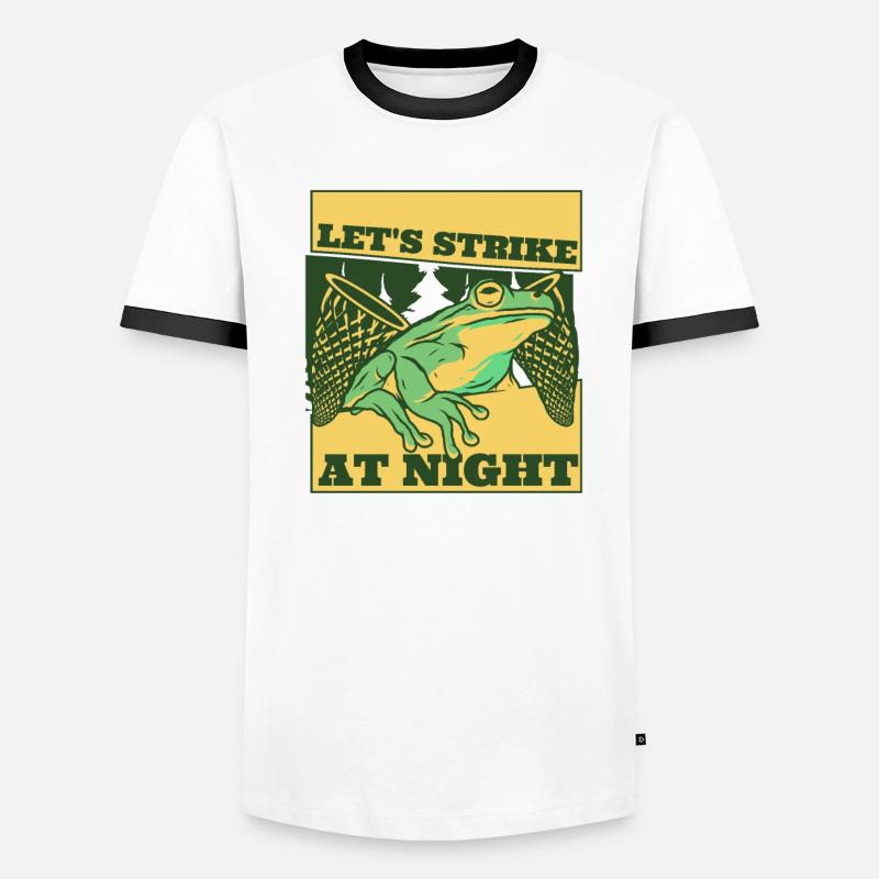 Let's Strike At Night Toad Tadpole Frog Men's Ringer Shirt
