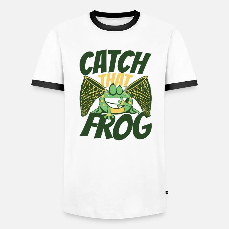 Catch That Frog Tree Frog Toad Tadpole Men's Ringer Shirt