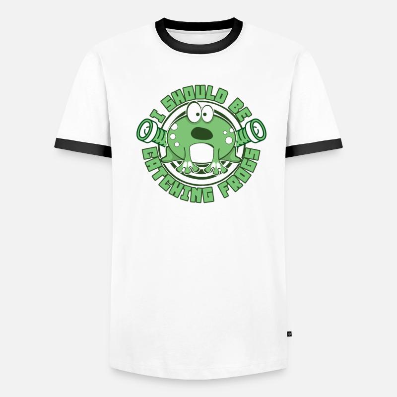 I Should Be Catching Frogs Toad Tadpole Men's Ringer Shirt