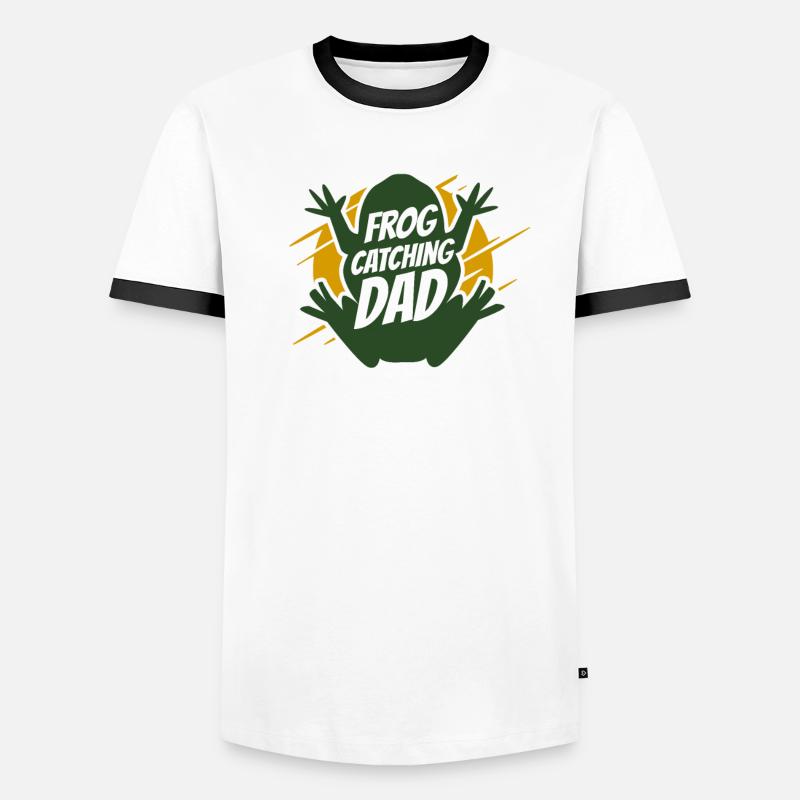 Frog Catching Dad Tadpole Tree Frog Toad Men's Ringer Shirt