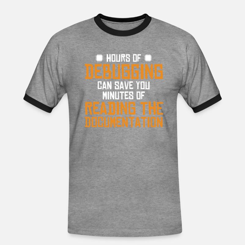 Hours Of Debugging Softwareingenieur Developer - Männer Kontrast-T-Shirt - Grau meliert/Schwarz