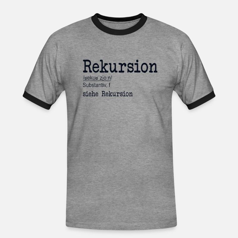 Rekursion Definition Softwareentwickler Coder - Männer Kontrast-T-Shirt - Grau meliert/Schwarz