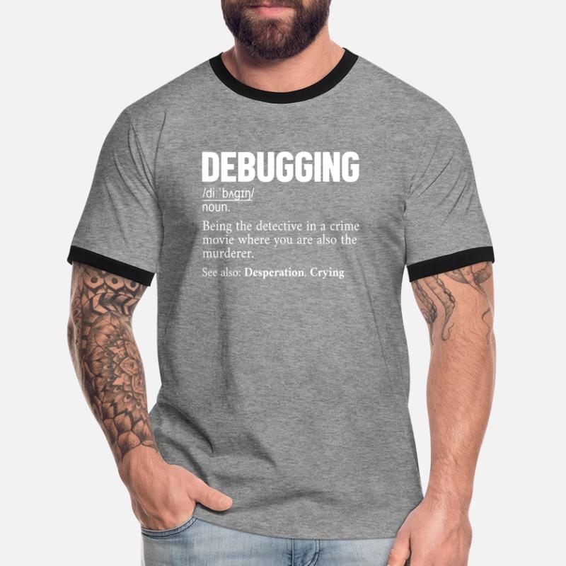 Fejlfinding Definition Udvikler Coder Programmør Herre kontrast-T-shirt