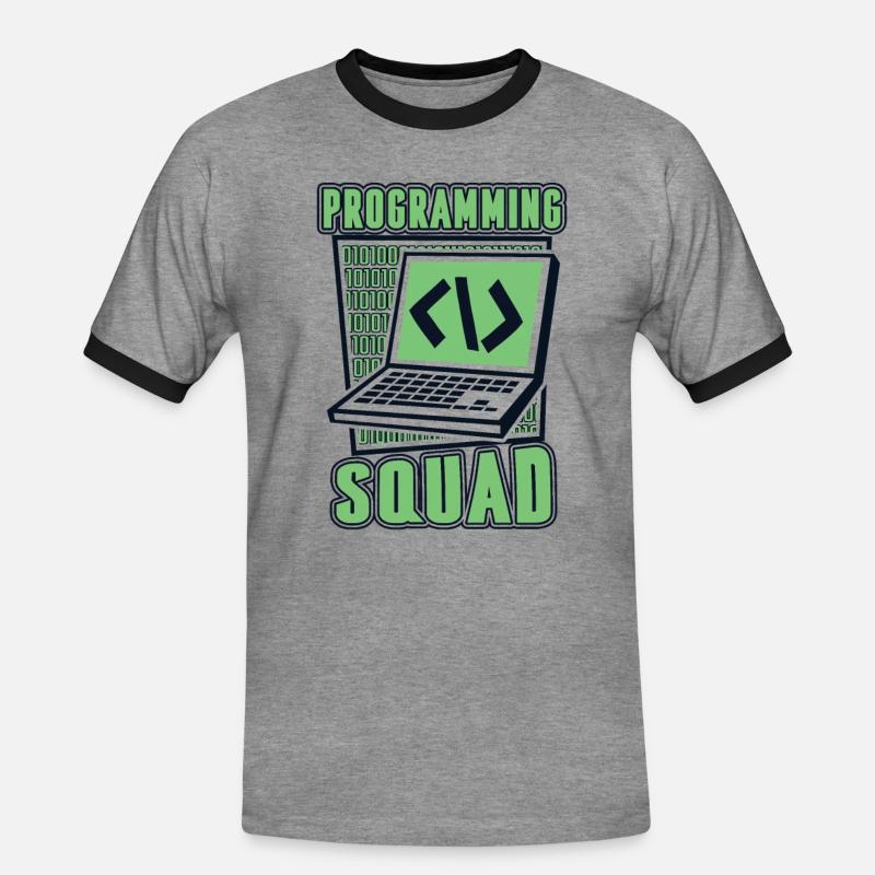 Programming Squad Software Developer Developer - Men's Ringer Shirt - heather grey/black