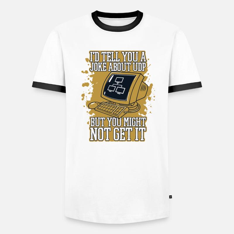 Je vous raconterais une blague sur UDP Developer Coder T-shirt contrasté Homme