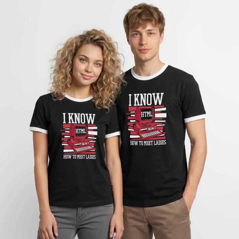 Je sais chaud pour rencontrer des dames Developer Coder T-shirt contrasté Homme