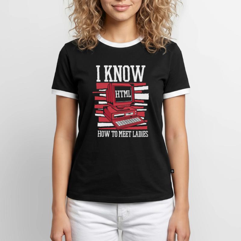 Je sais chaud pour rencontrer des dames Developer Coder T-shirt contrasté Homme