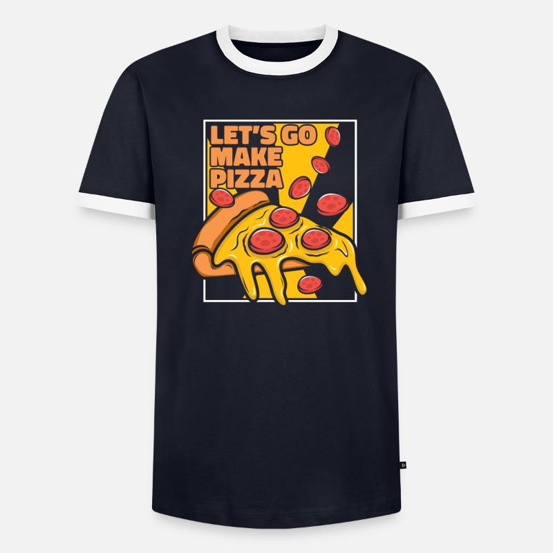 Let's Go Make Pizza Pizzablech Pizzaofen Pizza Männer Kontrast-T-Shirt
