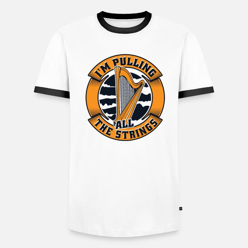 I'm Pulling All The Strings Harp Concert Harp Men's Ringer Shirt