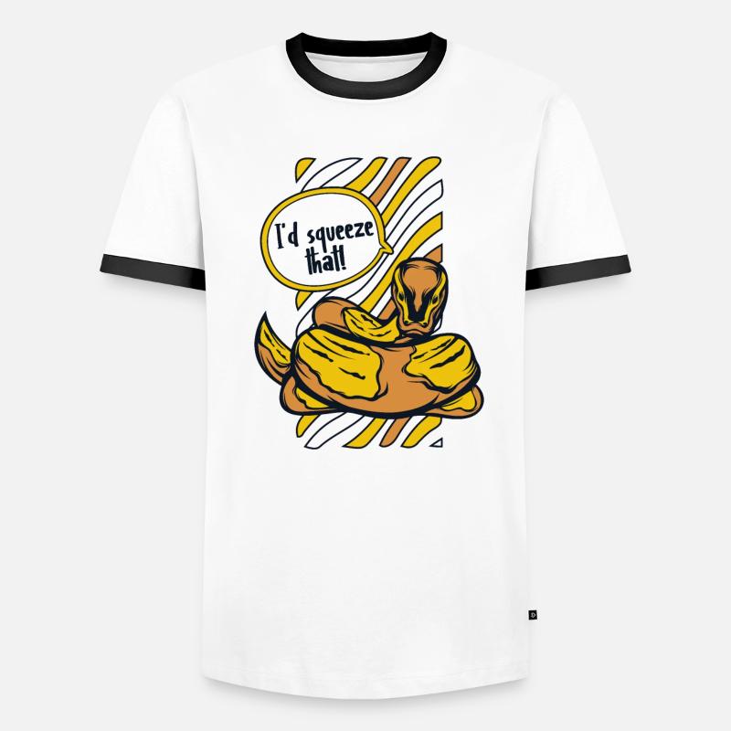I'd Squeeze That Python Schlange Banana Ball Männer Kontrast-T-Shirt