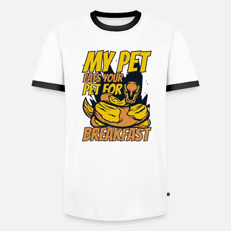 My Pet Eats Your Pet For Breakfast Python Banana Männer Kontrast-T-Shirt
