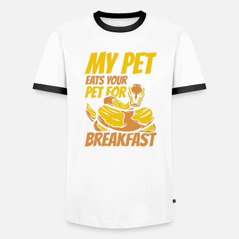 My Pet Eats Your Pet For Breakfast Python Banana Männer Kontrast-T-Shirt