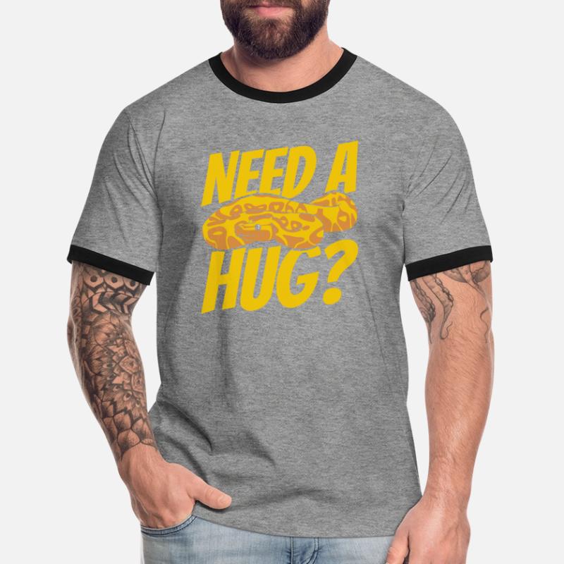 Besoin d’un câlin Python Snake Python Breeder Banane T-shirt contrasté Homme