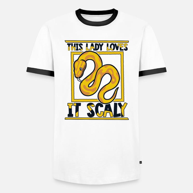 Cette dame l’aime Scaly Python Snake Banana T-shirt contrasté Homme