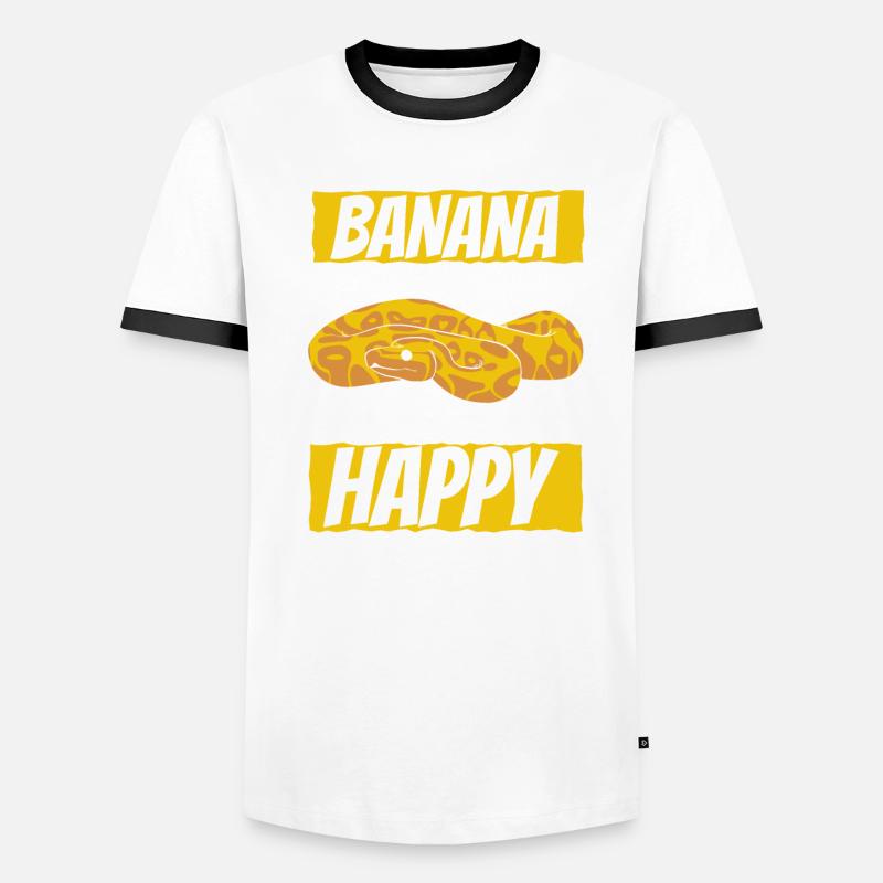 Makes Me Happy Schlange Python Banana Ball Python Männer Kontrast-T-Shirt