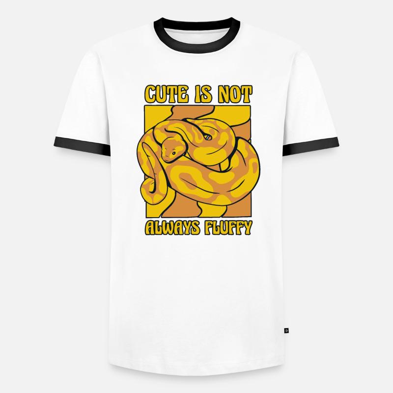 Cute Is Not Always Fluffy Python Schlange Banana Männer Kontrast-T-Shirt