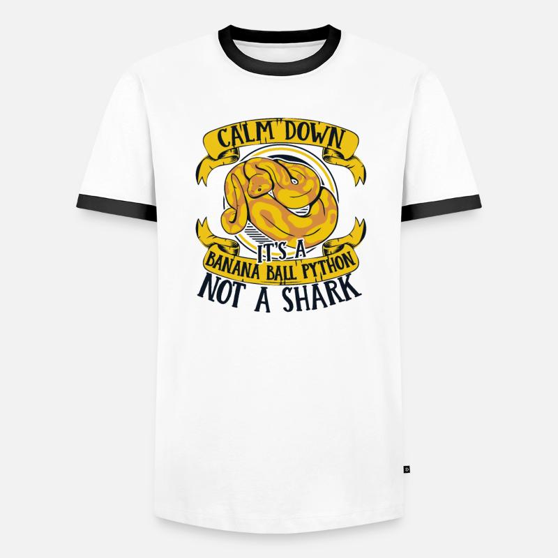 Calm Down It's Not A Shark Python Banana Ball Männer Kontrast-T-Shirt
