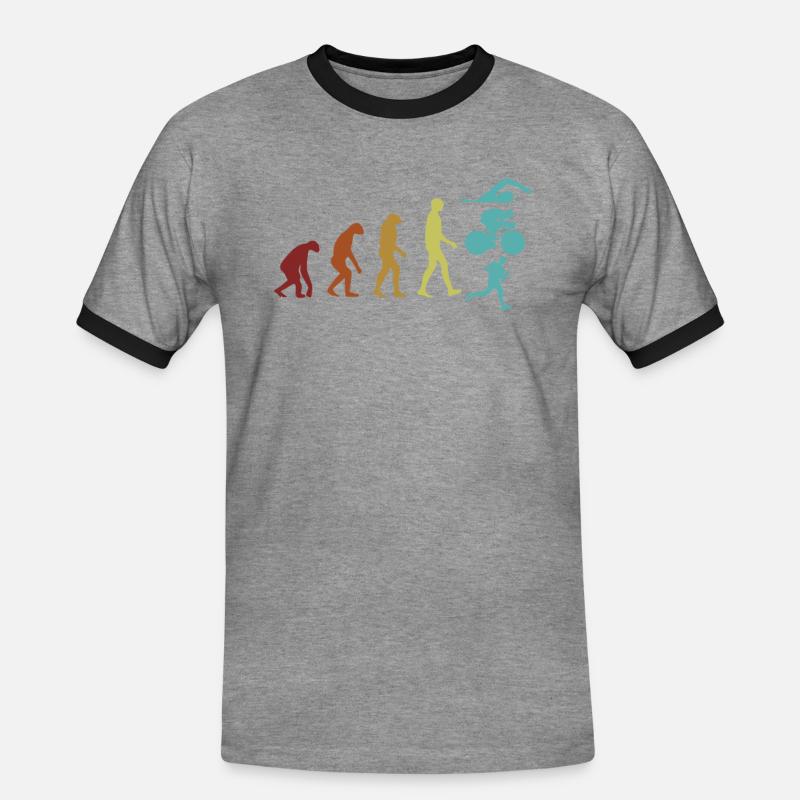 Triathlon Evolution Triathlete Training Professional - Men's Ringer Shirt - heather grey/black