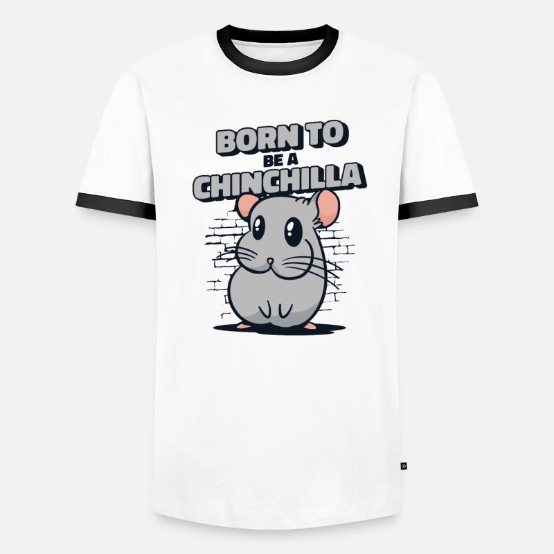 Né pour être un chinchilla à queue courte longue queue T-shirt contrasté Homme