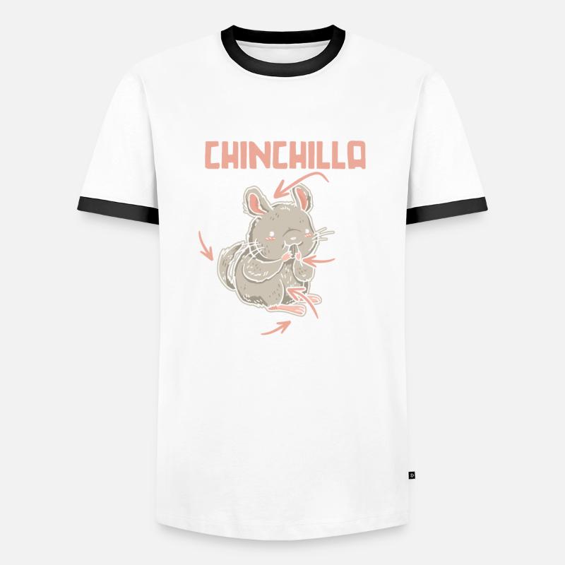 Anatomie d’un chinchilla longue queue cheveux longs T-shirt contrasté Homme