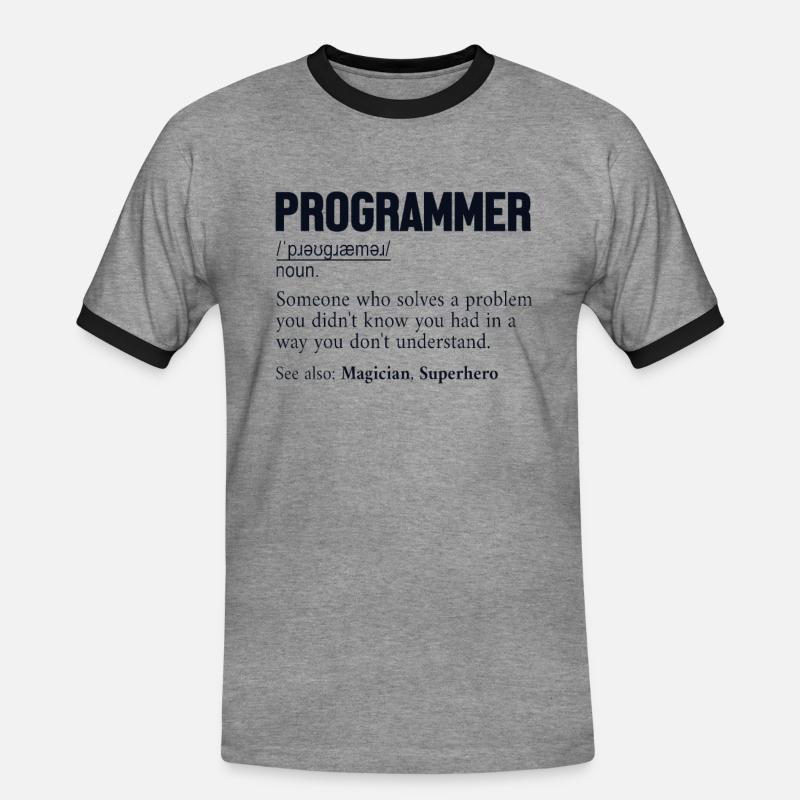 Programmer Definition Softwareentwickler Coder - Männer Kontrast-T-Shirt - Grau meliert/Schwarz
