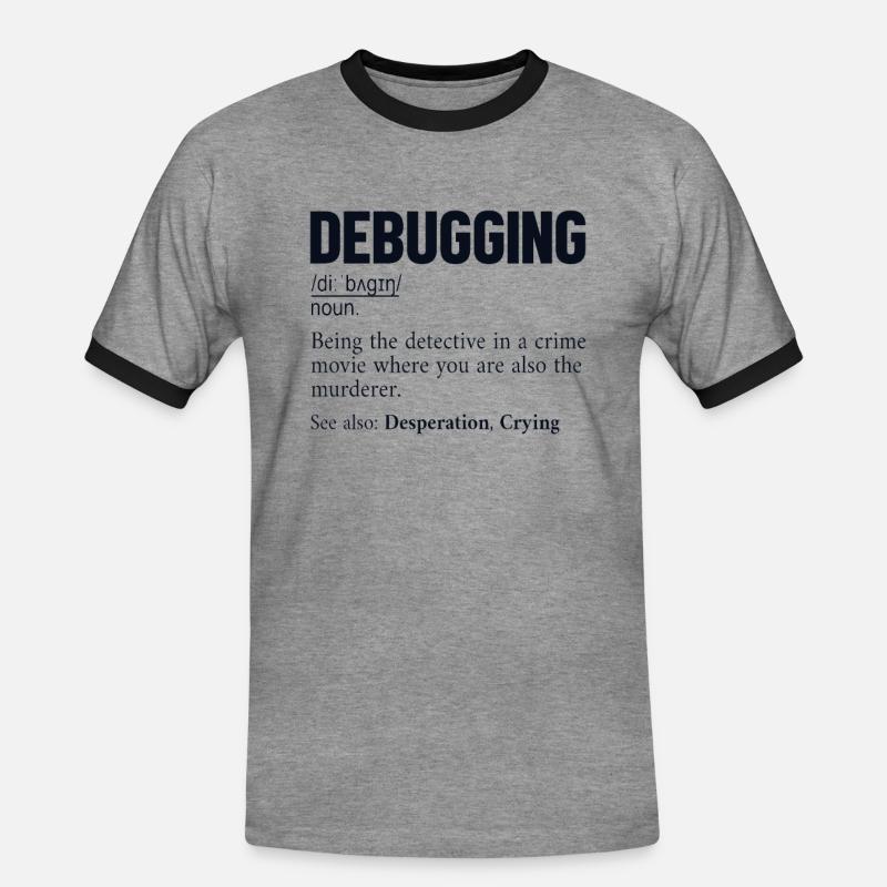 Debugging Definition Developer Coder Programmierer - Männer Kontrast-T-Shirt - Grau meliert/Schwarz