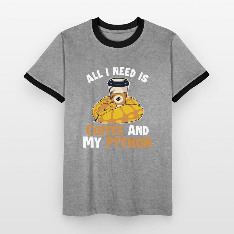 Café et Python Python Snake Banana Ball T-shirt contrasté Homme
