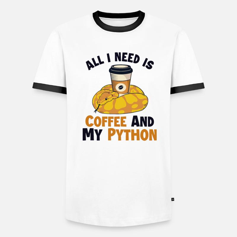 Café et Python Python Snake Banana Ball T-shirt contrasté Homme
