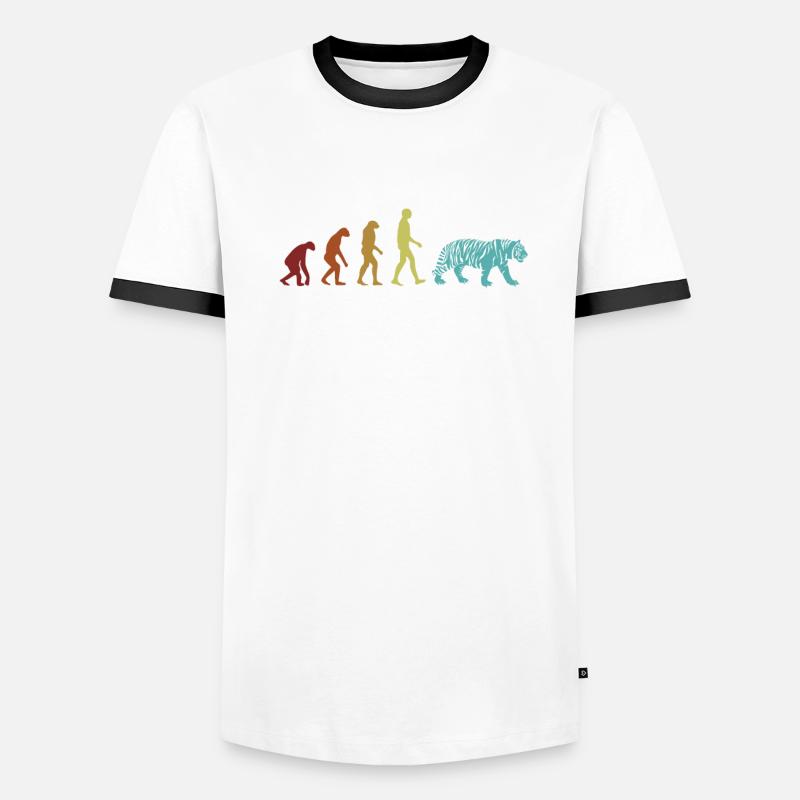 Tiger Evolution Wildcat Big Cat Siberian Men's Ringer Shirt