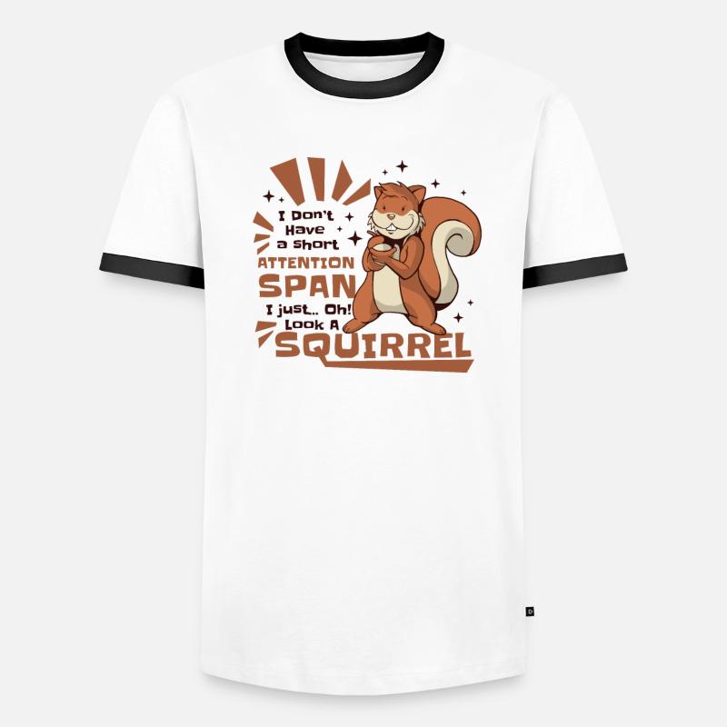 Don't Have A Short Attention Span Fox Squirrel Men's Ringer Shirt