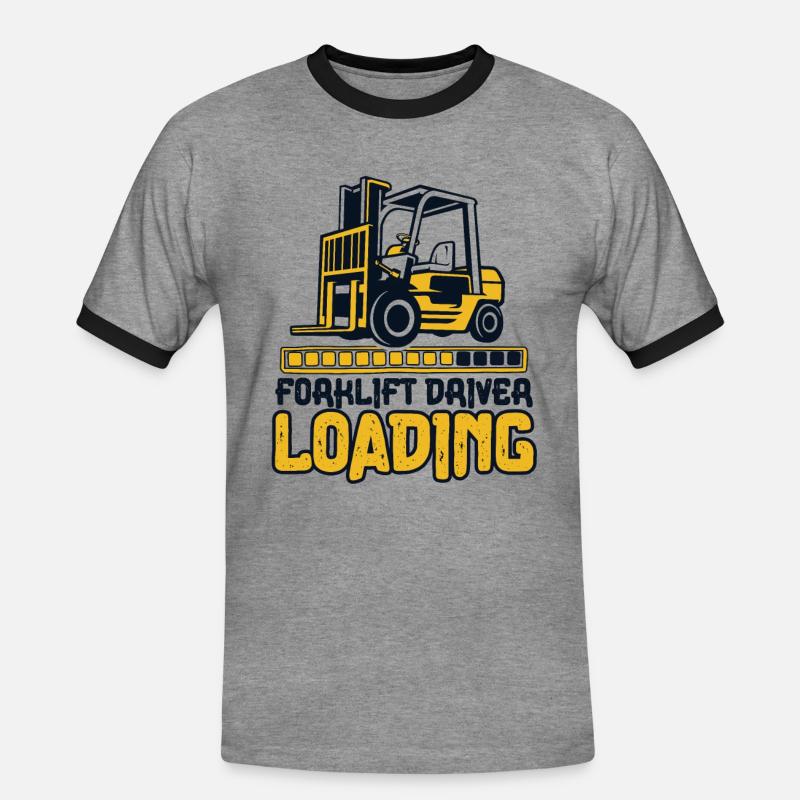 Forklift Driver Loading Gabelstaplerfahrer - Männer Kontrast-T-Shirt - Grau meliert/Schwarz