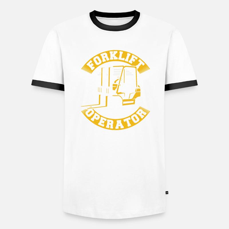 Forklift Operator Rough Terrain Forklift Telehandler Men's Ringer Shirt