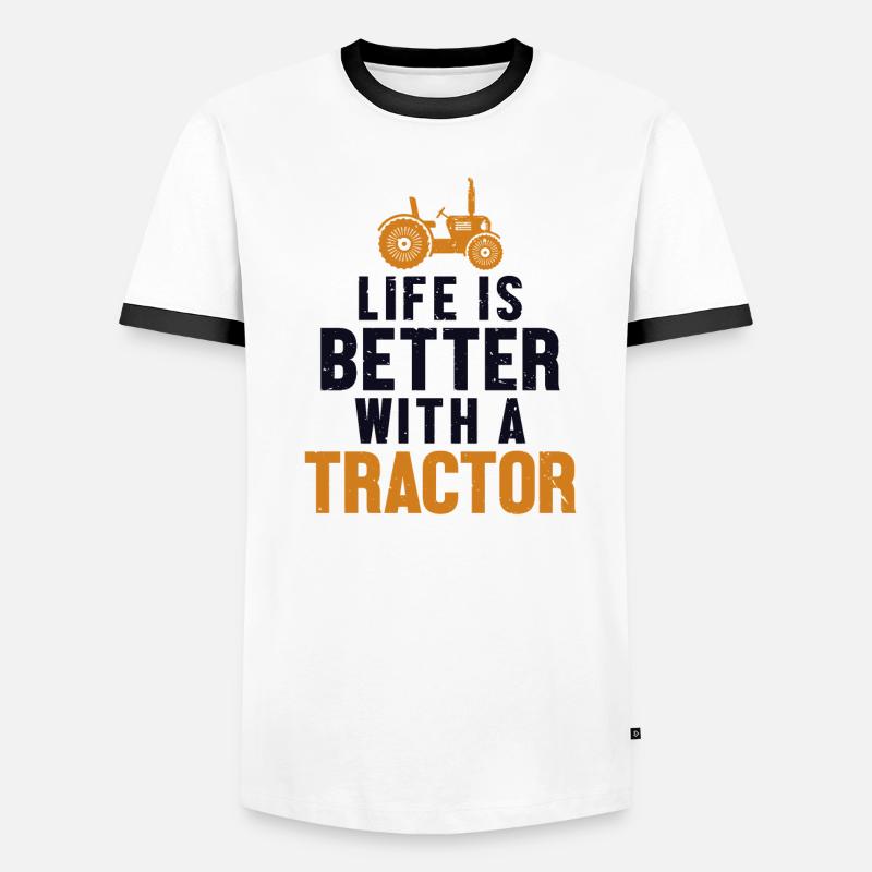 Life is Better with a Tractor Bauer Men's Ringer Shirt